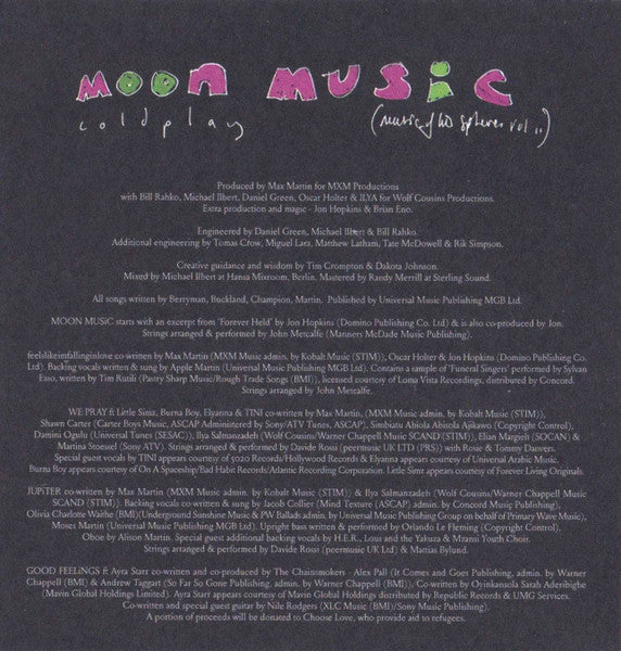Coldplay Moon Music (CD / NOTEBOOK) CD Mint (M) Mint (M)