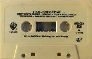 R.E.M. Out Of Time *CASSETTE* Cass Near Mint (NM or M-) Near Mint (NM or M-)