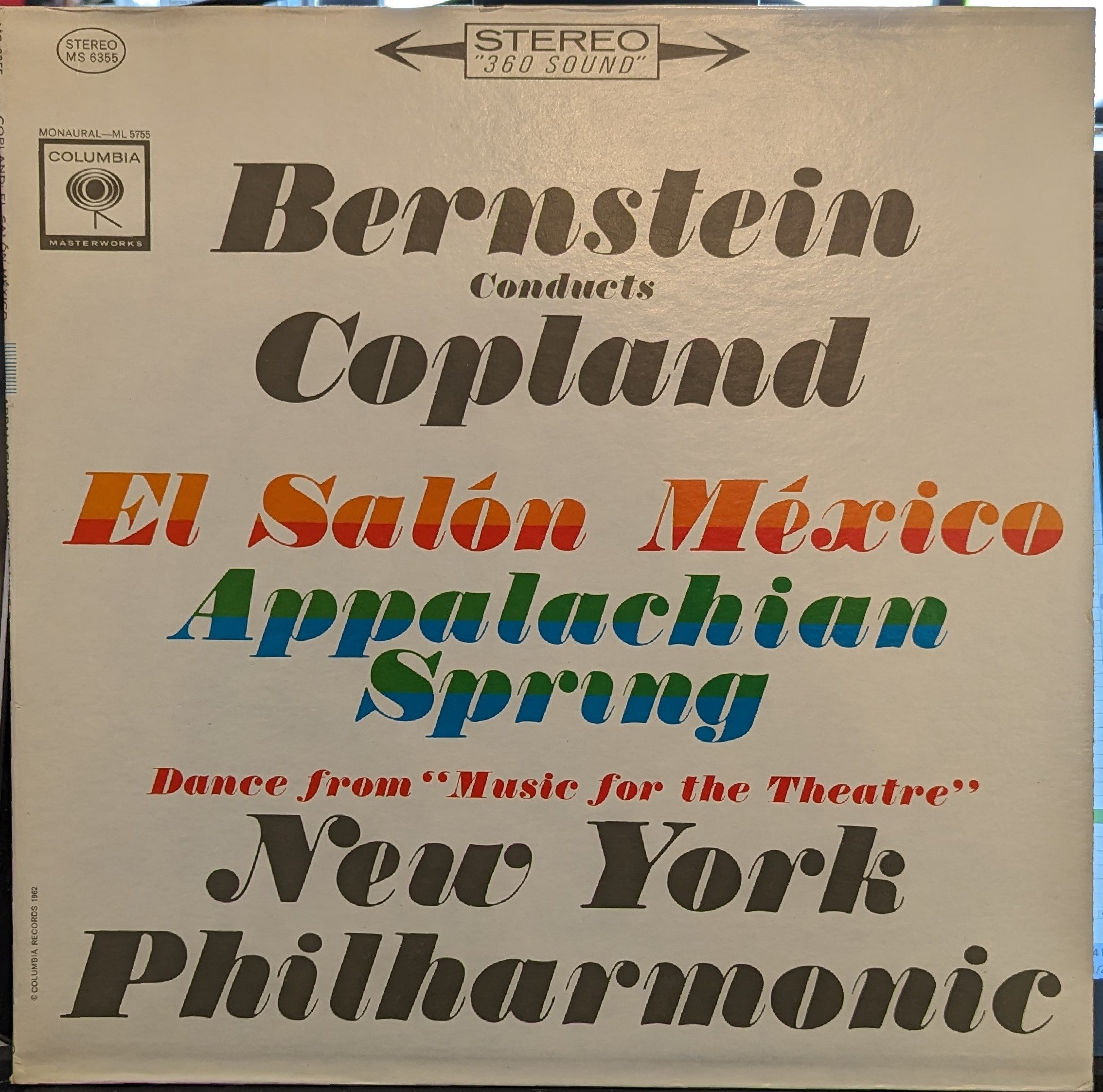 Leonard Bernstein El SalÃ³n MÃ©xico / Appalachian Spring / Dance From "Music For The Theatre" *STEREO* LP Near Mint (NM or M-) Near Mint (NM or M-)