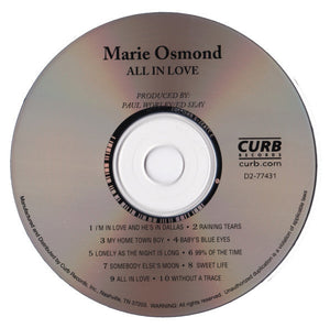 Marie Osmond All In Love *CD* CD Mint (M) Mint (M)