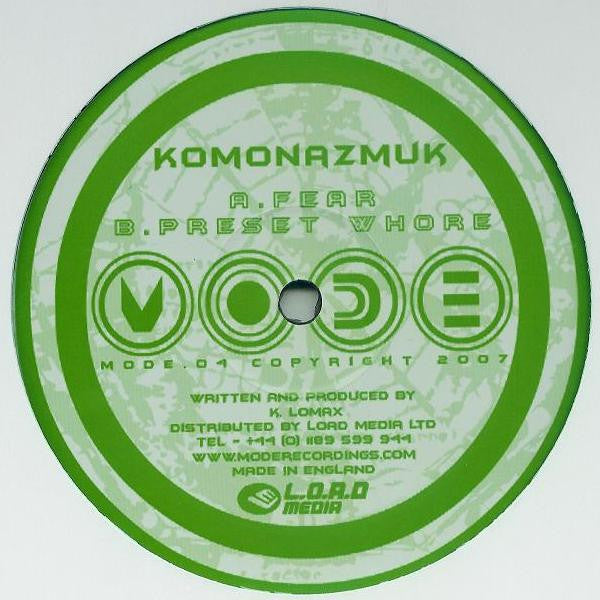 Komonazmuk Fear / Preset Whore 12" Mint (M) Generic