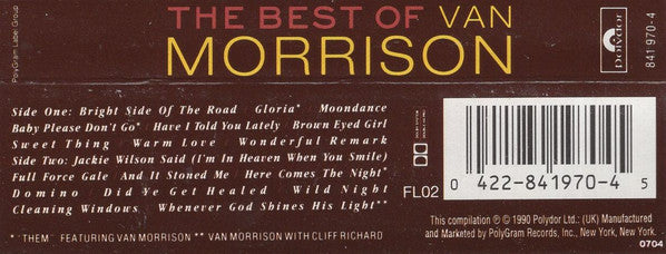 Van Morrison The Best Of Van Morrison *CASSETTE* Cass Near Mint (NM or M-) Near Mint (NM or M-)