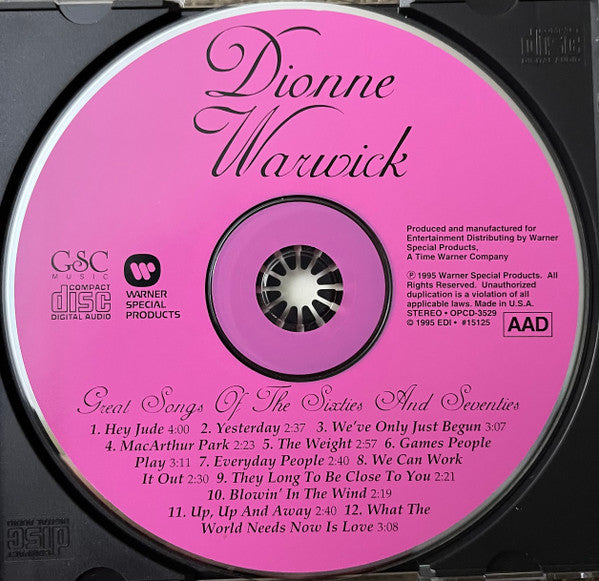 Dionne Warwick 36 All-Time Favorites *CD* 3XCD Mint (M) Mint (M)