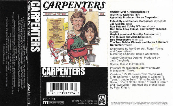 Carpenters Christmas Portrait *CASSETTE* Cass Mint (M) Mint (M)