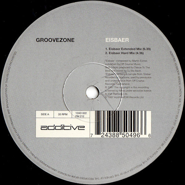 GrooveZone Eisbaer 12" Near Mint (NM or M-) Very Good Plus (VG+)