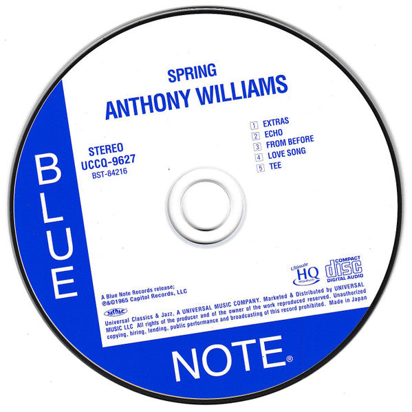 Anthony Williams Spring CD Mint (M) Mint (M)