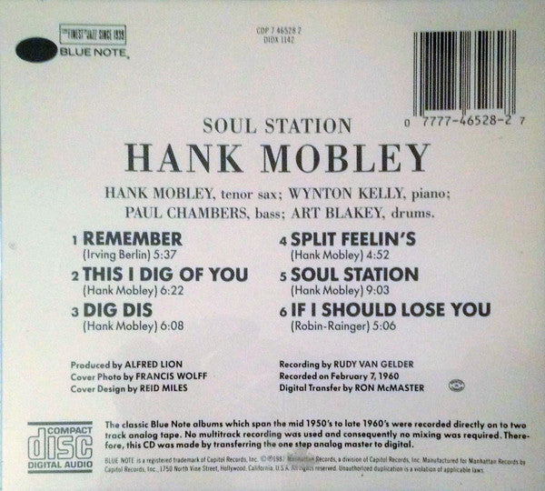 Hank Mobley Soul Station *CD/SEALED* CD Mint (M) Near Mint (NM or M-)