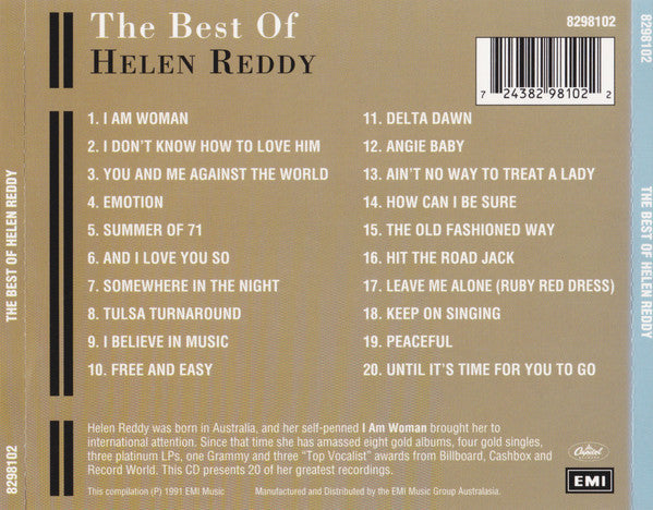 Helen Reddy The Best Of Helen Reddy *CD* CD Mint (M) Mint (M)