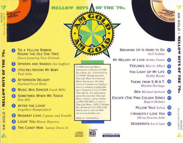 Various AM Gold - Mellow Hits Of The '70s *CD* CD Mint (M) Mint (M)