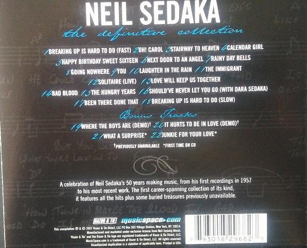 Neil Sedaka The Definitive Collection *CD* CD Mint (M) Mint (M)