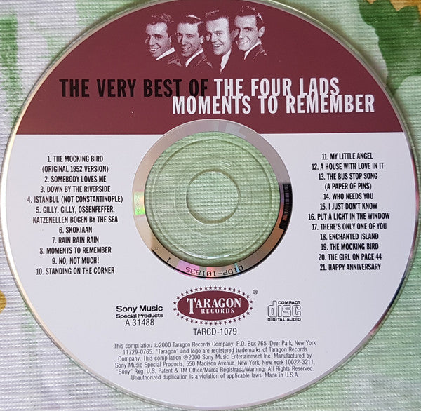 The Four Lads Moments To Remember - The Very Best Of The Four Lads *CD* CD Mint (M) Mint (M)