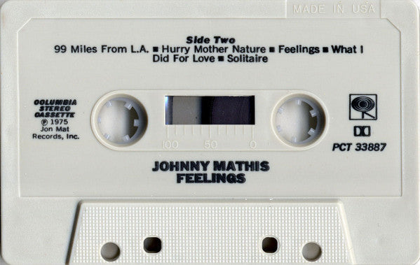 Johnny Mathis Feelings *CASSETTE* Cass Near Mint (NM or M-) Excellent (EX)