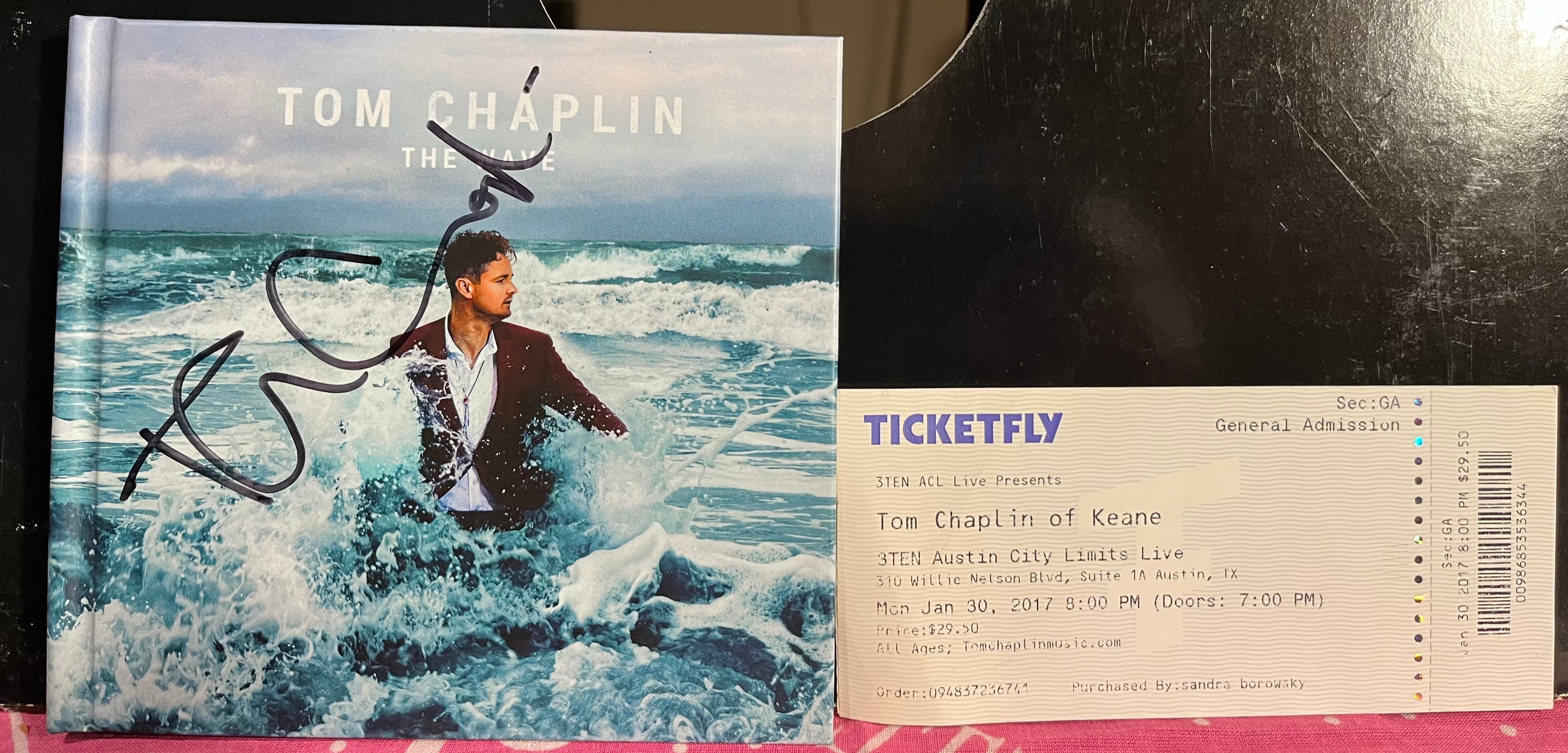 Tom Chaplin The Wave *SIGNED & CONCERT TICKET* CD Very Good (VG) Near Mint (NM or M-)