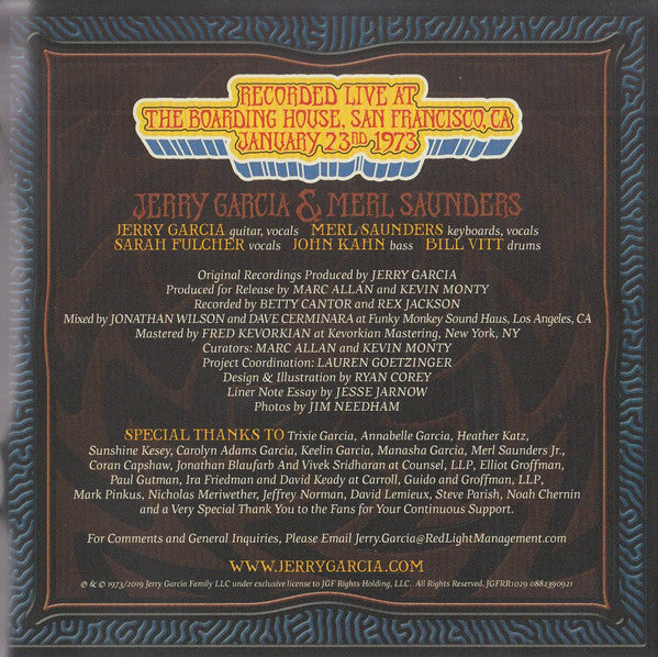 Jerry Garcia GarciaLive Volume 12 (January 23rd, 1973 The Boarding House) (CD) 3XCD Mint (M) Mint (M)