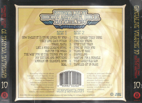 The Jerry Garcia Band GarciaLive Volume 10 (May 20th, 1990 Hilo Civic Auditorium)(CD) 2xCD, Album m Mint (M)