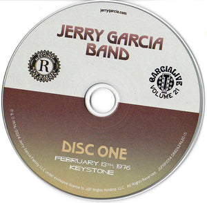 The Jerry Garcia Band Garcia Live Volume 21 (February 13th, 1976 Keystone, Berkeley CA) *CD* CD Mint (M) Mint (M)