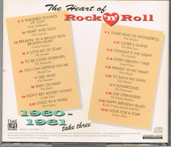 Various The Heart Of Rock 'N' Roll - 1960-1961 Take Three *CD* CD Mint (M) Mint (M)