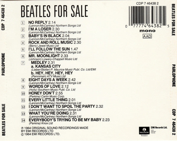 The Beatles Beatles For Sale *CD-GERMANY* CD Near Mint (NM or M-) Near Mint (NM or M-)