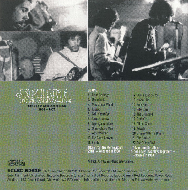 Spirit (8) It Shall Be: The Ode & Epic Recordings 1968-1972 *5XCD BOX* 5XCD BOX Near Mint (NM or M-) Near Mint (NM or M-)