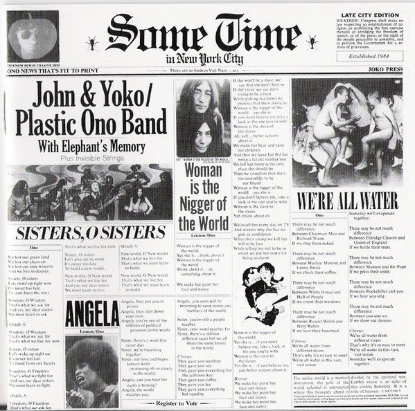 John Lennon & Yoko Ono Some Time In New York City *CD* CD Near Mint (NM or M-) Near Mint (NM or M-)