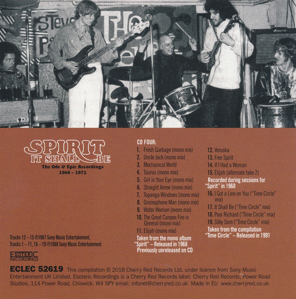 Spirit (8) It Shall Be: The Ode &amp; Epic Recordings 1968-1972 *5XCD BOX* 5XCD BOX Near Mint (NM or M-) Near Mint (NM or M-)