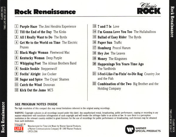 Various Classic Rock - Rock Renaissance *CD* CD Near Mint (NM or M-) Near Mint (NM or M-)