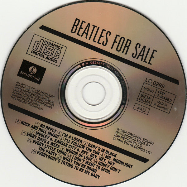 The Beatles Beatles For Sale *CD-GERMANY* CD Near Mint (NM or M-) Near Mint (NM or M-)