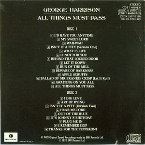 George Harrison All Things Must Pass *2XCD* 2xCD, Album Very Good Plus (VG+) Excellent (EX)