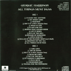 George Harrison All Things Must Pass *2XCD* 2xCD, Album Very Good Plus (VG+) Excellent (EX)