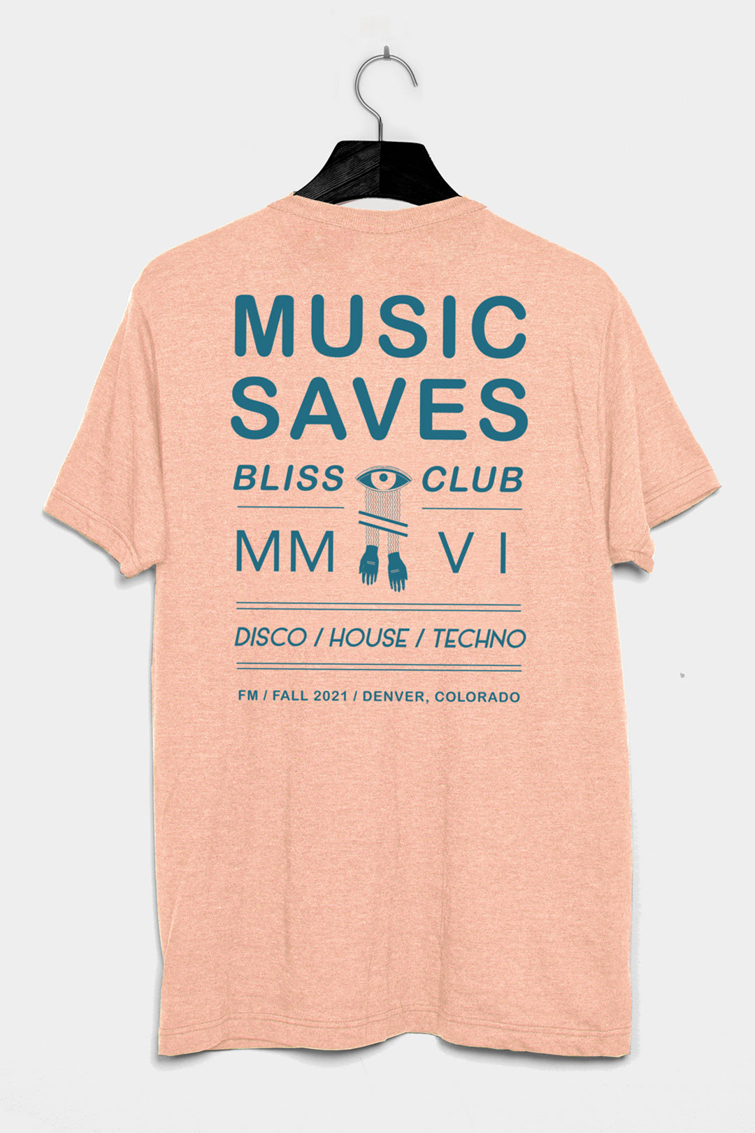 FM Music Saves/Bliss Club Tee - peach
