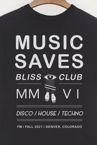 FM Music Saves/Bliss Club Tee - dark grey